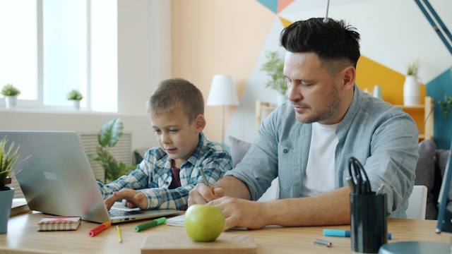Child and therapist working together
